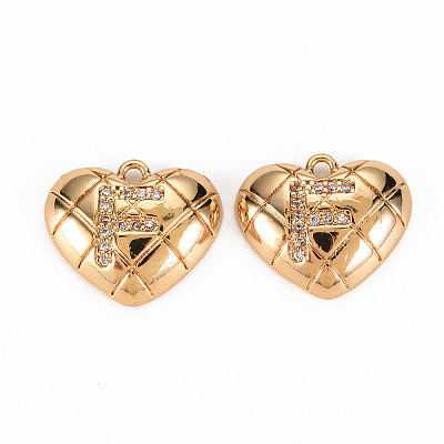 Brass Micro Pave Clear Cubic Zirconia Pendants KK-S360-144F-NF-1