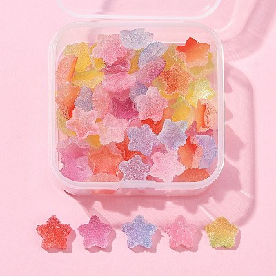 50Pcs Opaque Resin Cabochons RESI-FS0001-57-1