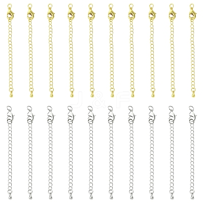 10Pcs Long-Lasting Plated Brass Chain Extender KK-YW0003-82G-1