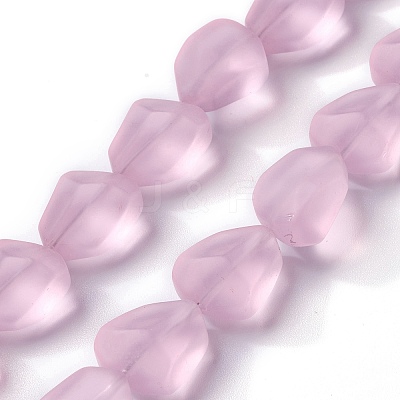 Transparent Frosted Glass Beads Strands FGLA-S001-02G-1