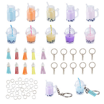 DIY Imitation Bubble Tea Charm Keychain Making Kit DIY-FH0005-20-1