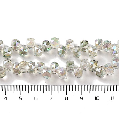 Half Rainbow Plated Electroplate Beads Strands EGLA-H104-09A-HR02-1