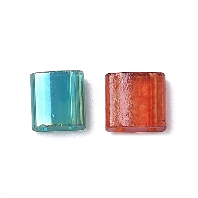 4 Colors Christmas 2-Hole Square Glass Seed Beads SEED-X0058-10-1