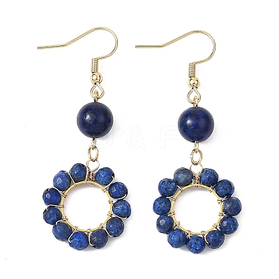 304 Stainless Steel Round Dangle Earrings EJEW-JE06786-1