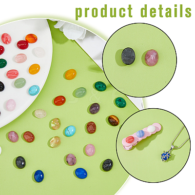 46Pcs 23 Styles Natural & Synthetic Mixed Gemstone Cabochons G-FH0002-52-1