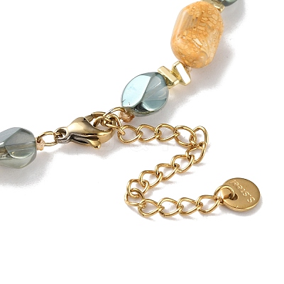 Natural Agate & Synthetic Non-magnetic Hematite Chip Beaded Necklaces NJEW-H047-06G-1