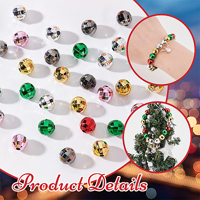 60Pcs 6 Colors Opaque Acrylic Beads PACR-GA0001-01A-1