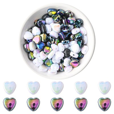 200Pcs 2 Colors ABS Plastic Beads KY-FS0001-42C-1