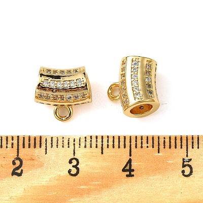 Brass Brass Micro Pave Cubic Zirconia Tube Bails KK-M277-09D-G-1