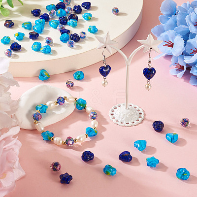 80Pcs 8 Styles Millefiori Glass Beads Strands GLAA-TA0003-43B-1