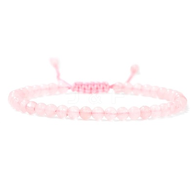 Adjustable Women's Rose Quartz Beaded Bracelet LS-CN3407-48-1