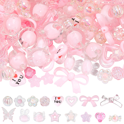 160Pcs 16 Styles Mixed Styles Acrylic Beads OACR-PA0001-77E-1