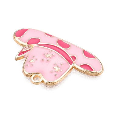 Rack Plating Alloy Enamel Pendants ENAM-N056-381KCG-01-1