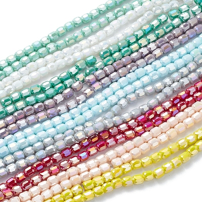 Electroplate Glass Beads Strands EGLA-K015-08-1