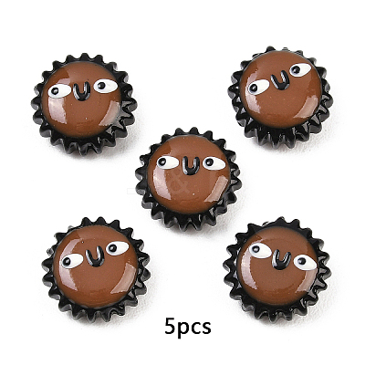 5Pcs Fuuny Painted Glass Beads Enamel Beads LAMP-YW0004-05B-1