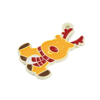 Christmas Theme Spray Painted Alloy Enamel Pendants ENAM-Z020-01C-1