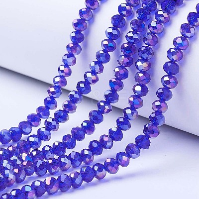 Electroplate Glass Beads Strands EGLA-A044-T1mm-B06-1
