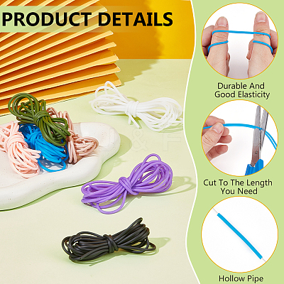 10Pcs 10 Colors Hollow Pipe PVC Tubular Synthetic Rubber Cord DIY-BC00002-1