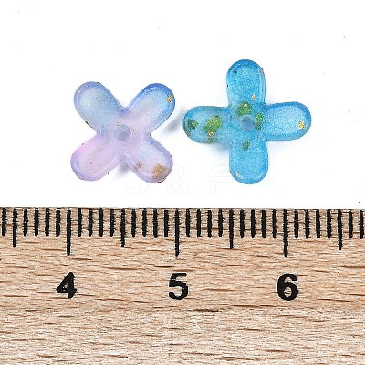 Metal Enlaced Acrylic Bead Caps OACR-G044-01K-1