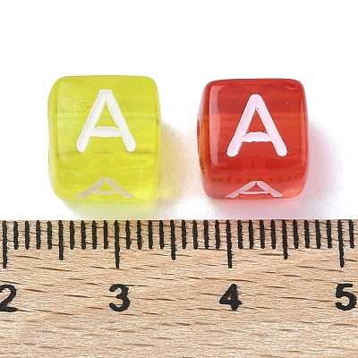 Spray Painted Transparent Acrylic Beads MACR-K365-07A-1