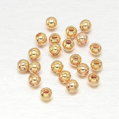 Real Gold Plated Brass Round Spacer Beads KK-L147-197-2.5mm-NR-1