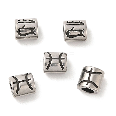 Oval with Constellation 304 Stainless Steel Beads STAS-E215-05AS-09-1