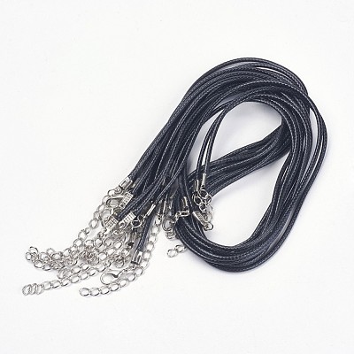 Black Imitation Leather Cord Necklace Making X-PJN472Y-1