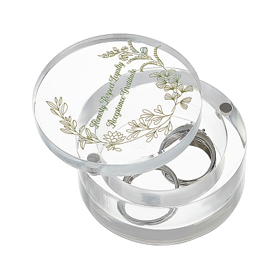 Transparent Acrylic Ring Display Boxes with Magnetic Lid CON-WH0095-116C-1