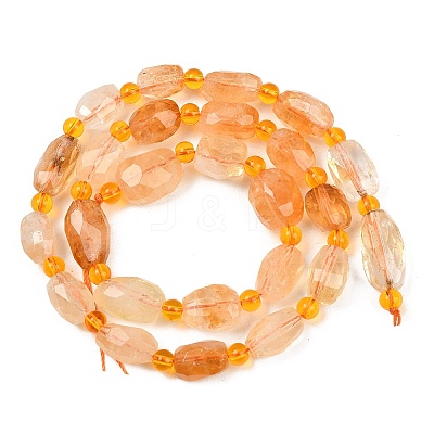 Heated Natural Citrine Beads Strands G-Z147-B01-02-1