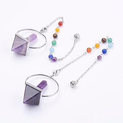Chakra Natural & Synthetic Mixed Stone Pyramid Dowsing Pendulums G-F515-01-1
