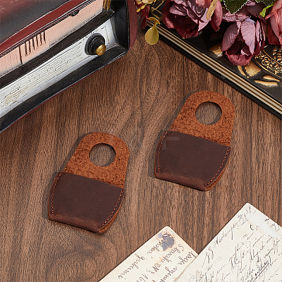 2Pcs Cowhide Thumb Protector for Woodwork Carving AJEW-CL0005-88-1