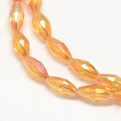 Electroplate Crystal Glass Rice Beads Strands EGLA-F042-A14-1