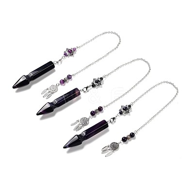 Natural Banded Agate Pointed Dowsing Pendulums G-I322-01P-09-1