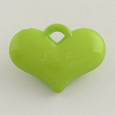 Opaque Acrylic Heart Charms X-SACR-Q099-M01-1