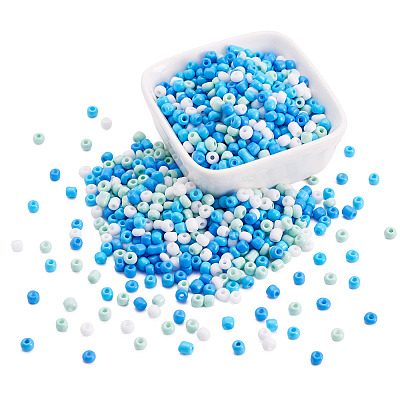 Opaque Glass Round Seed Beads GLAA-TAC0025-07B-05-1