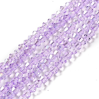 Transparent Electroplate Glass Beads Strands LS-EGLA-S056-4mm-23-1