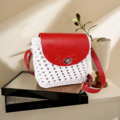 Handmade PU Leather Crochet Shoulder Bag Accessories Kits DIY-CL0002-52A-1