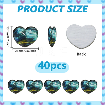 40Pcs Lampwork Cabochons LAMP-PH0001-43A-1
