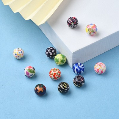 Opaque Printed Acrylic Beads MACR-S271-12mm-M-1