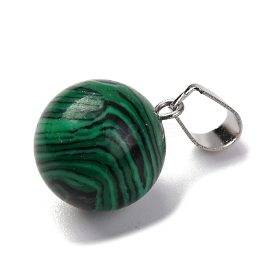 Round Synthetic Malachite Pendants G-Q434-18-1