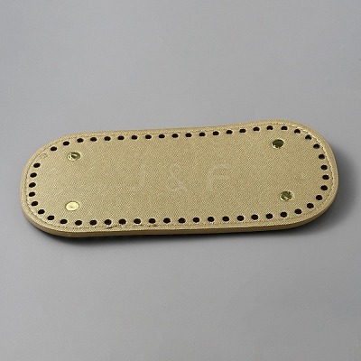 Oval PU Leather Knitting Crochet Bags Nail Bottom Shaper Pad DIY-WH0349-97C-1
