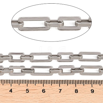 201 Stainless Steel Rectangle Link Chains Chains CHS-F024-06P-1