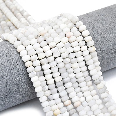 Natural White Crazy Agate Beads Strands G-P575-A04-6x4mm-03-1