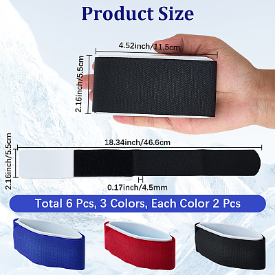 6Pcs 3 Colors EVA with Nylon Snowboard Straps FIND-CN0002-27-1