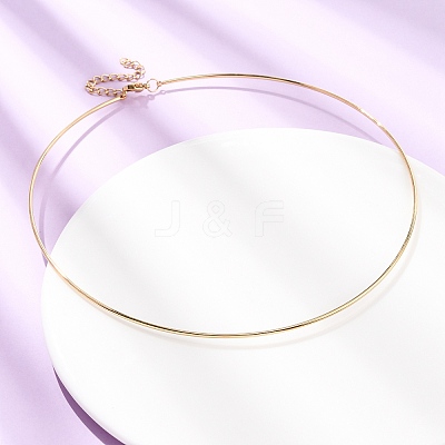1.5MM 201 Stainless Steel Wire Choker Necklace NJEW-Z098-02G-1