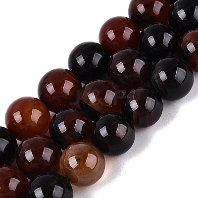 Dyed Natural Agate Beads Strands G-Q606-12MM-A03-1