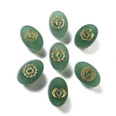 Natural Green Aventurine Oval Display Decorations G-F774-01A-1