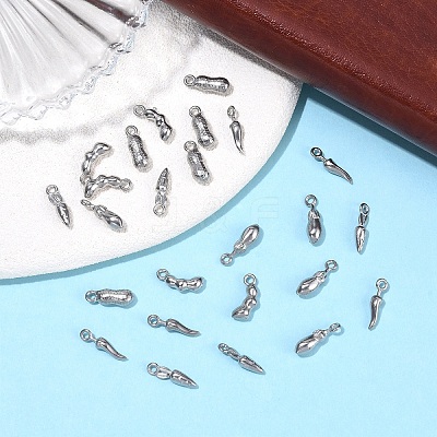 25Pcs 5 Styles Vegetables 304 Stainless Steel Charms STAS-YW0011-22-1
