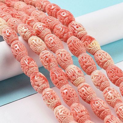 Synthetic Coral Carved Beads CORA-D033-B01-A-1
