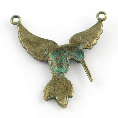 Hummingbird Zinc Alloy Pendants PALLOY-R065-115-FF-1